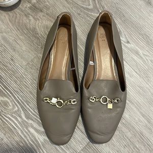 Grey & gold detail flats